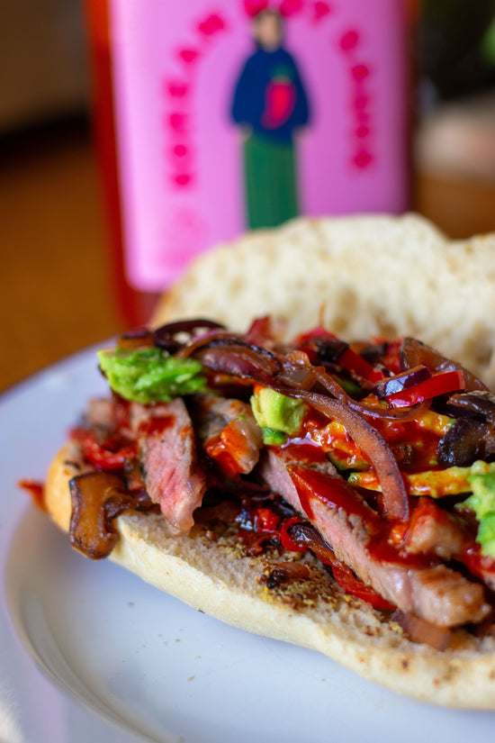 Korean Hot Sauce Steak Sandwich